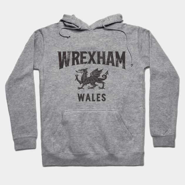 Wrexham Wales / Cymru Black Hoodie by vycenlo